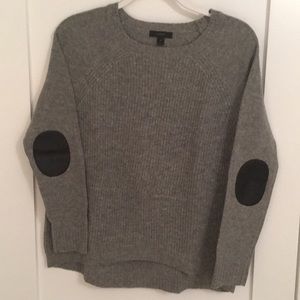 J. Crew Women’s Grey Wool Sweater w/ elbow patches
